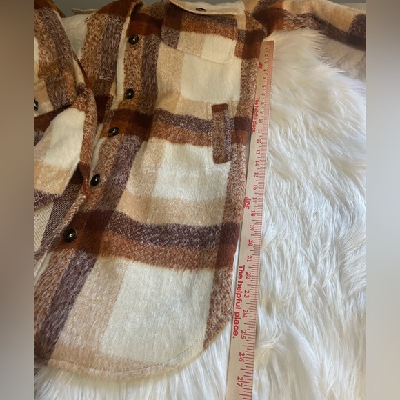 NWT Maurice’s Sz M Blend of Brown & Cream Tones Plaid Women’s Jacket - Picture 12 of 12